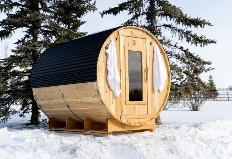 6 Person Cedar Barrel Sauna - 8ft Long