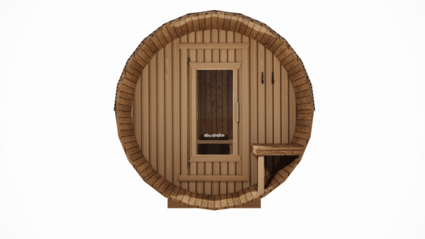 4 Person Cedar Barrel Sauna with Porch - 8ft Long - Image 5