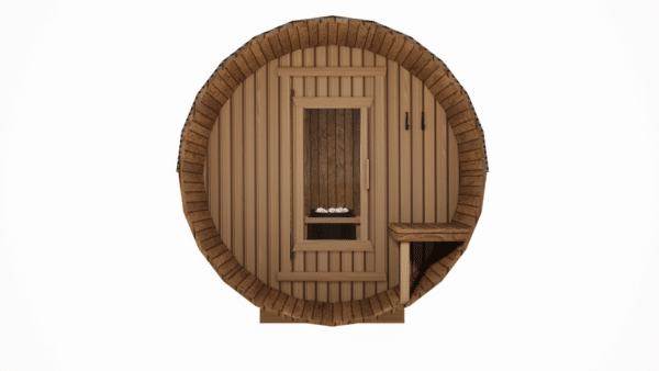 6 Person Cedar Barrel Sauna with Porch  - 10ft - Image 6