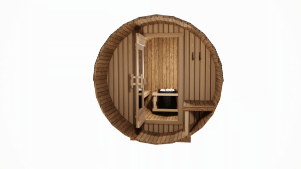 6 Person Cedar Barrel Sauna with Porch  - 10ft - Image 5